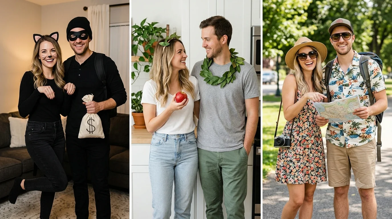 Easy DIY couples Halloween costumes made from items you already own
