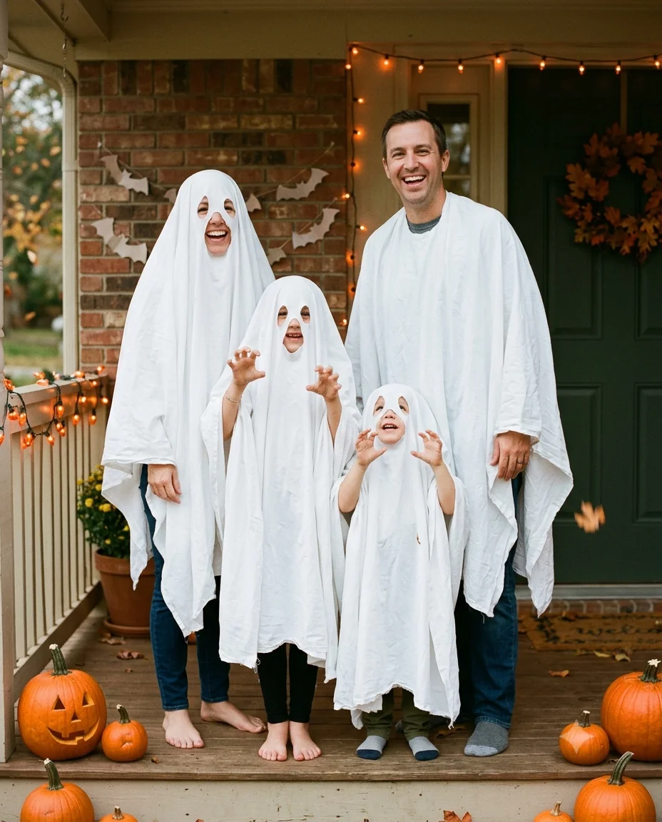 Affordable DIY family Halloween costumes made from items you already own