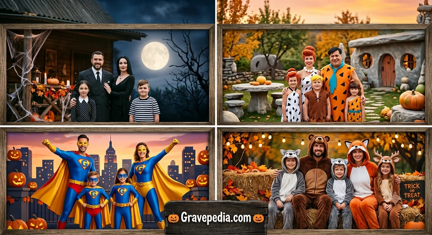 Popular family Halloween costumes for 2026 including group and character themes