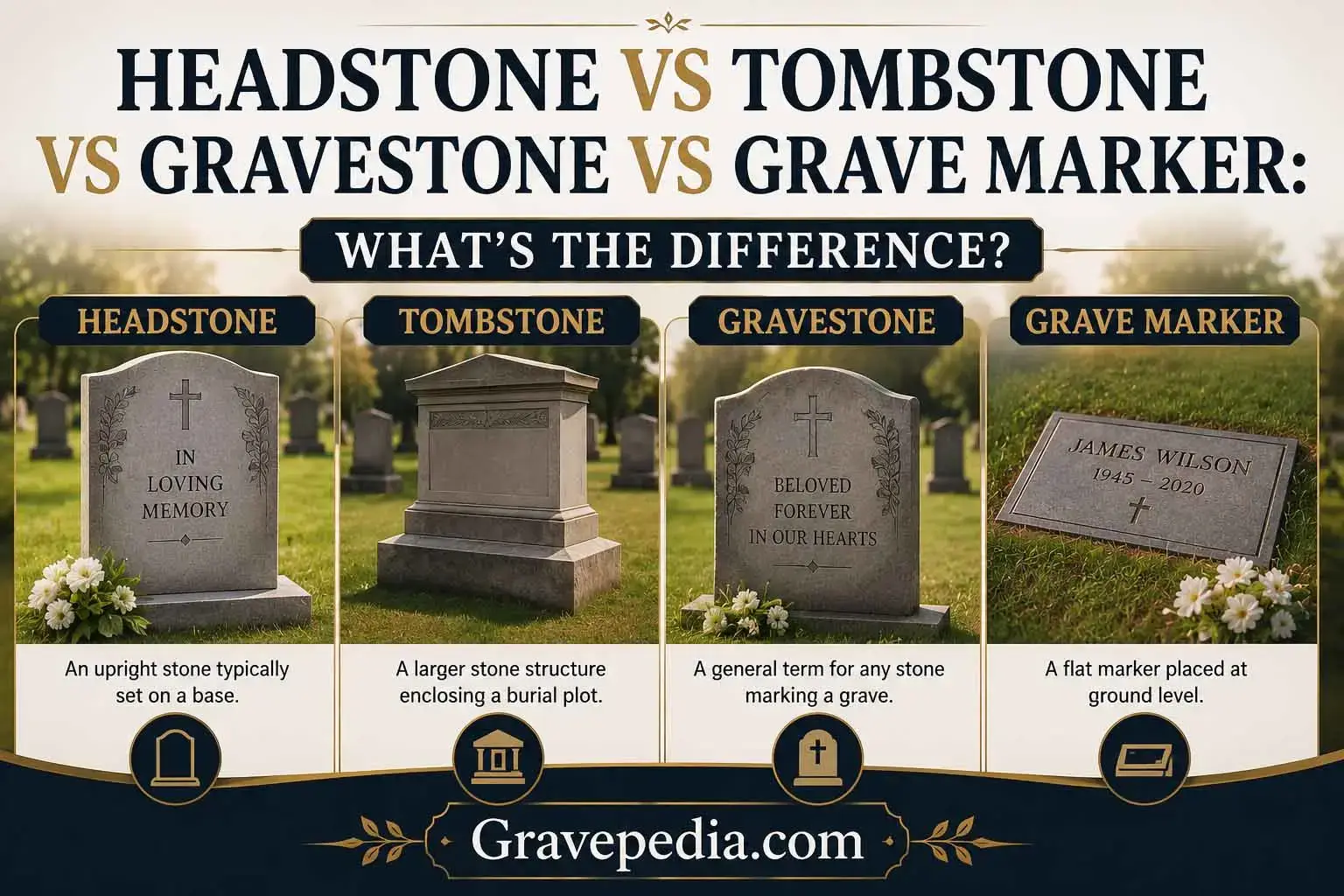 Headstone vs tombstone comparison guide