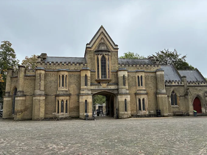 Highgate Cemetery in London, England, with overgrown Victorian tombs and gothic architecture