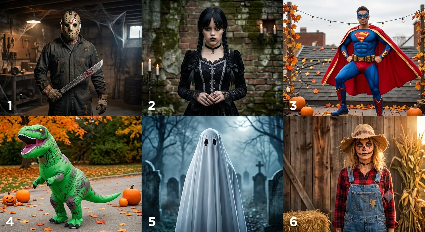 Popular Halloween costume themes for 2026 including horror, pop culture and funny looks